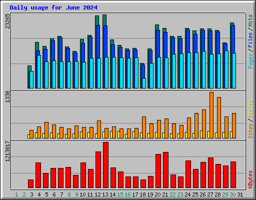 Daily usage for June 2024