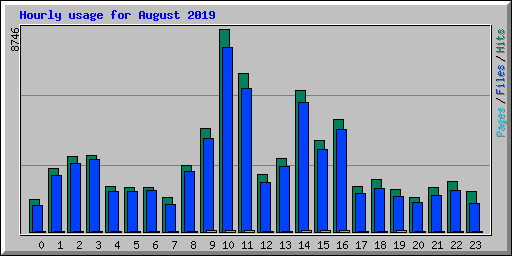 Hourly usage for August 2019