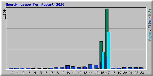 Hourly usage for August 2020