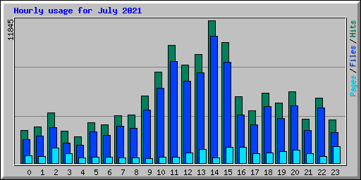 Hourly usage for July 2021