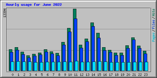 Hourly usage for June 2022