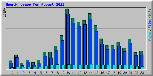 Hourly usage for August 2022