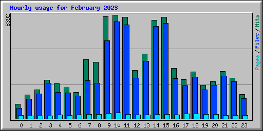 Hourly usage for February 2023