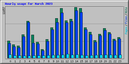 Hourly usage for March 2023