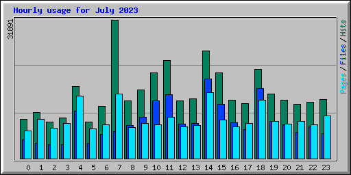 Hourly usage for July 2023