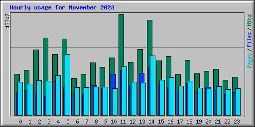 Hourly usage for November 2023