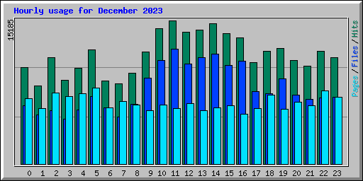 Hourly usage for December 2023