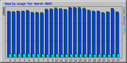 Hourly usage for March 2025